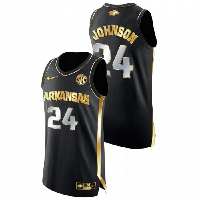 Arkansas Razorbacks Golden Edition Joe Johnson College Basketball Jersey Black Men