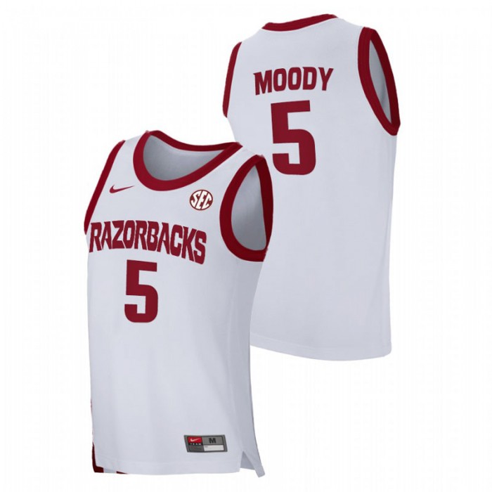 Arkansas Razorbacks Moses Moody Home 2021 March Madness Jersey White Men