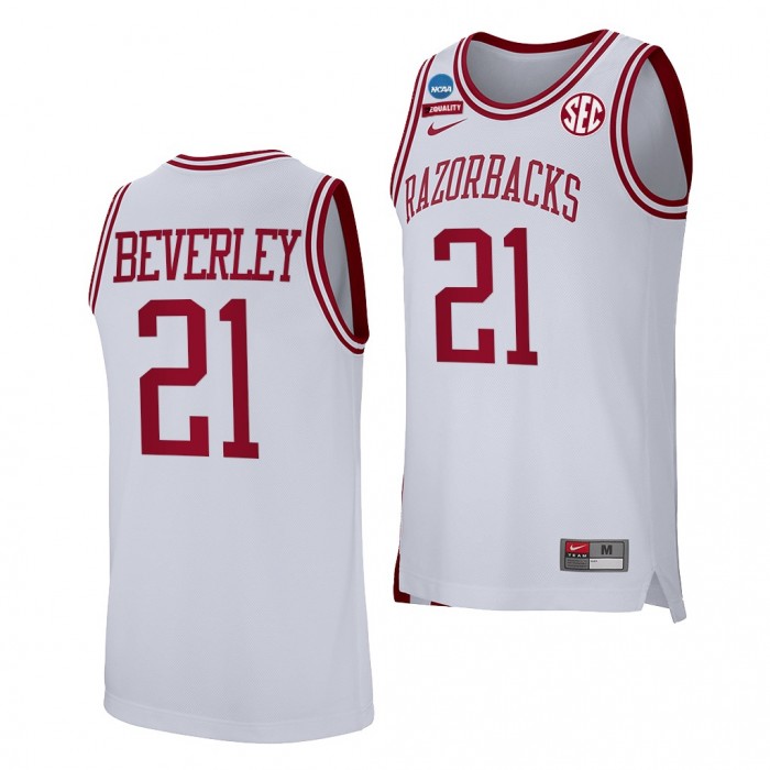 Arkansas Razorbacks Patrick Beverley Retro Basketball Alumni Uniform White #21 Jersey