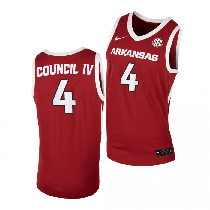 Ricky Council IV 2022-23 Arkansas Razorbacks College Basketball Jersey Cardinal