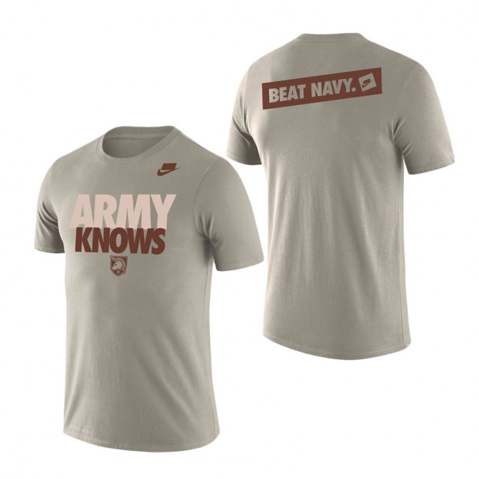 Army Black Knights Rivalry Army Knows 2-Hit Legend T-Shirt Natural