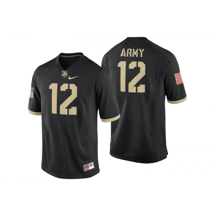#12 Male Army Black Knights Black College Football Game Performance Jersey