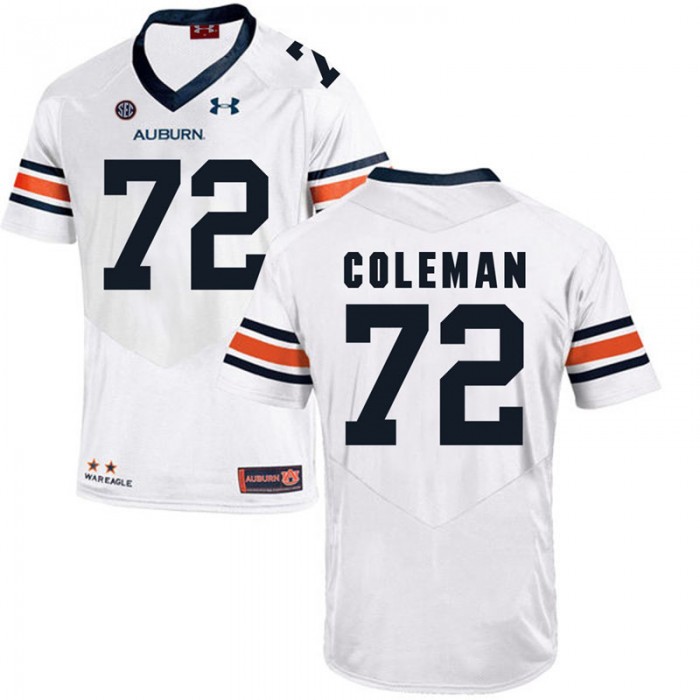 Auburn Tigers #72 White Shon Coleman College Football Jersey