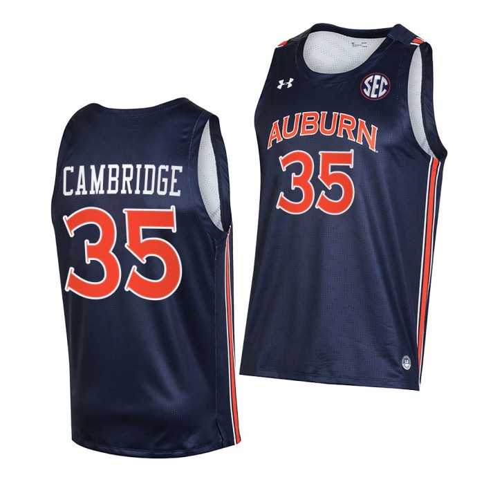 Devan Cambridge Jersey Auburn Tigers 2021-22 College Basketball Jersey-Navy
