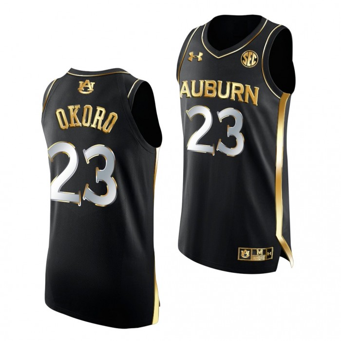 Auburn Tigers Isaac Okoro #23 Black Golden Edition Uniform Alumni Basketball Jersey