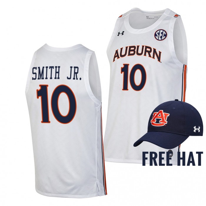 Jabari Smith Jr. Auburn Tigers White Jersey 2021-22 College Basketball Free Hat Shirt