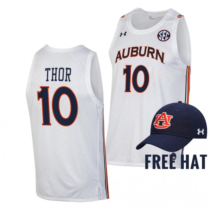 JT Thor Auburn Tigers White Jersey College Basketball NBA Alumni Shirt