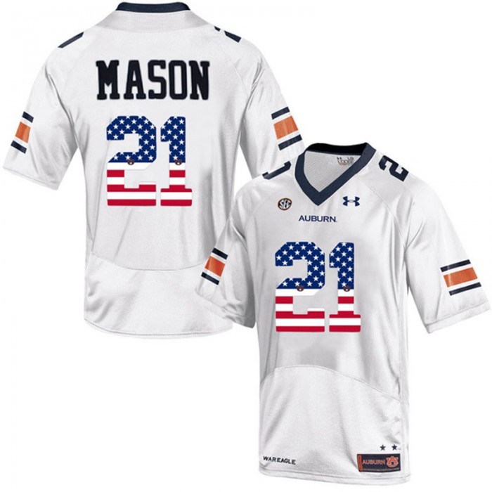 2017 US Flag Fashion Male Auburn Tigers Tre Mason White College Football Limited Jersey
