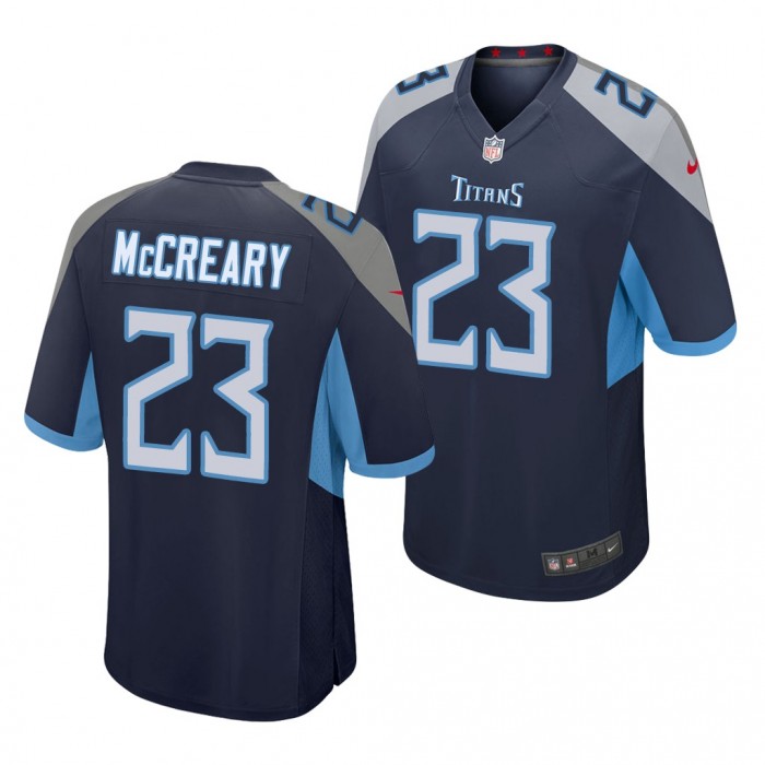 Roger McCreary Tennessee Titans 2022 NFL Draft Navy Men Game Jersey Auburn Tigers