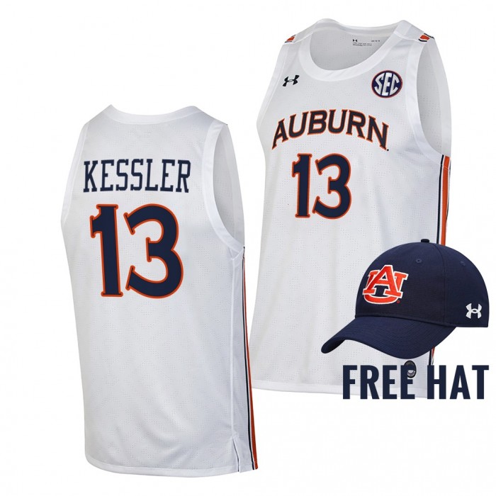 Walker Kessler Auburn Tigers White Jersey 2021-22 College Basketball Free Hat Shirt
