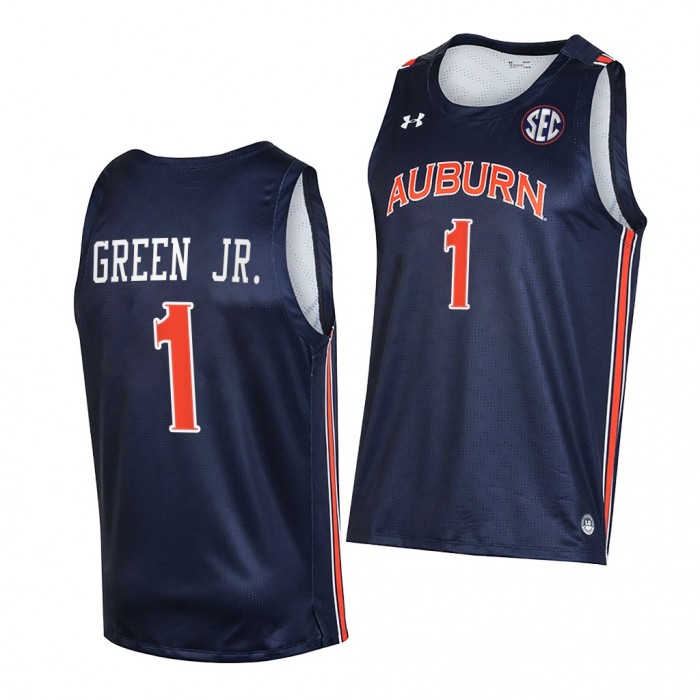 Wendell Green Jr. Jersey Auburn Tigers 2021-22 College Basketball Jersey-Navy