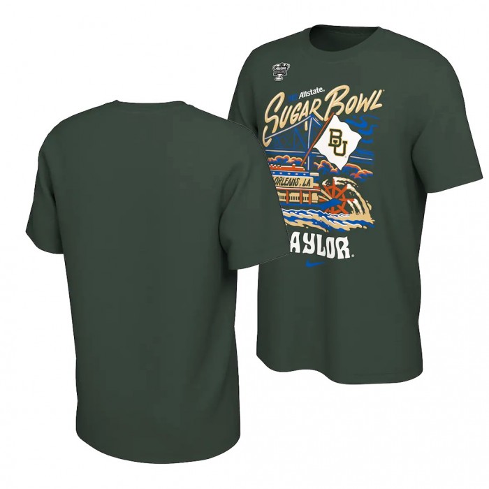 Baylor Bears Green 2022 Sugar Bowl Illustrated T-Shirt Men