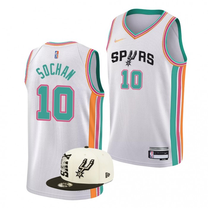 San Antonio Spurs Jeremy Sochan 2022 NBA Draft White City Edition Jersey Baylor Bears