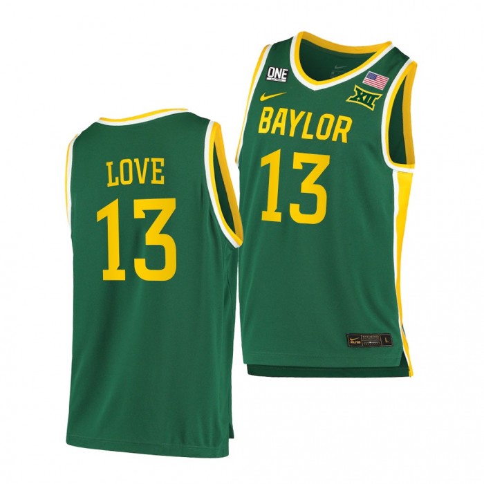 Baylor Bears Langston Love #13 Green Replica Jersey 2021-22 College Basketball