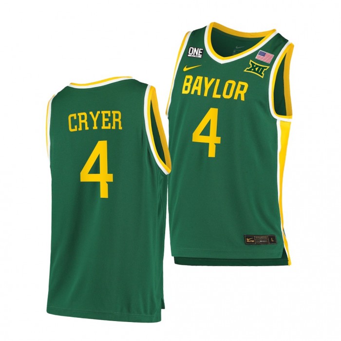 Baylor Bears LJ Cryer #4 Green Replica Jersey 2021-22 College Basketball