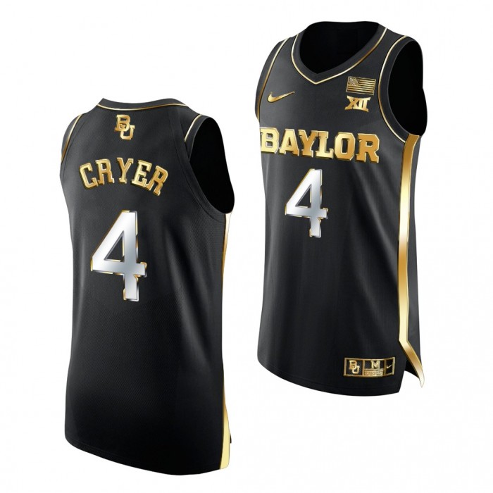 LJ Cryer #4 Baylor Bears 2021-22 Golden Edition Authentic Basketball Black Jersey