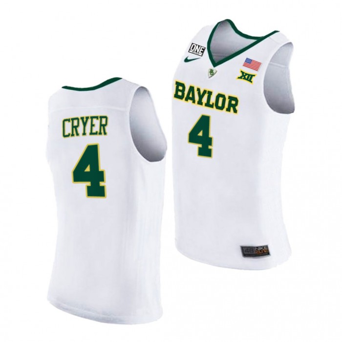 LJ Cryer #4 Baylor Bears 2021-22 College Basketball Replica White Jersey