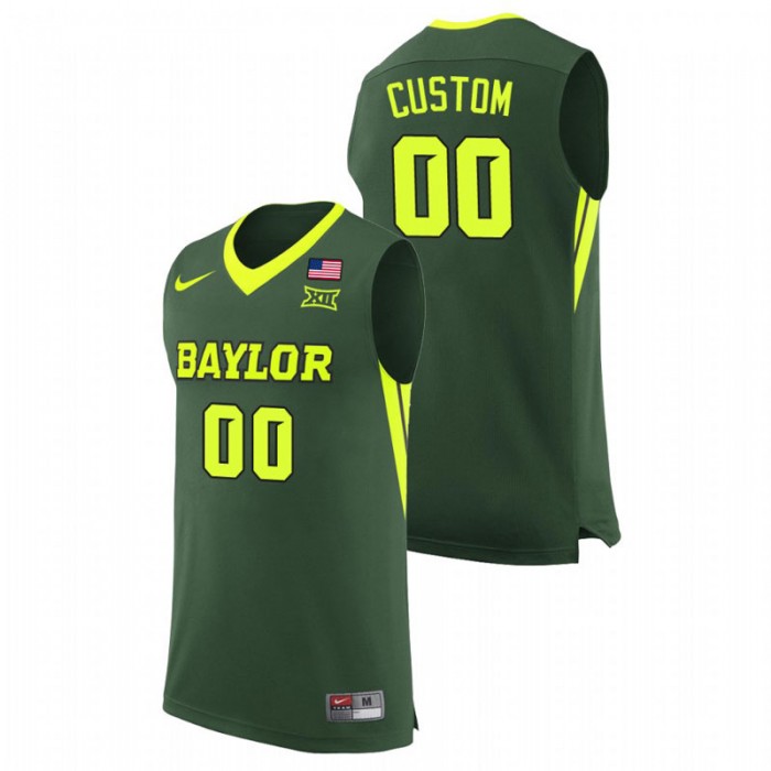 Baylor Bears Custom College Basketball Replica Jersey Green For Men