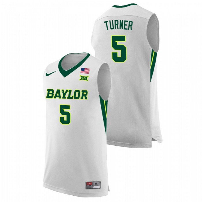Baylor Bears College Basketball Jordan Turner Replica Jersey White For Men