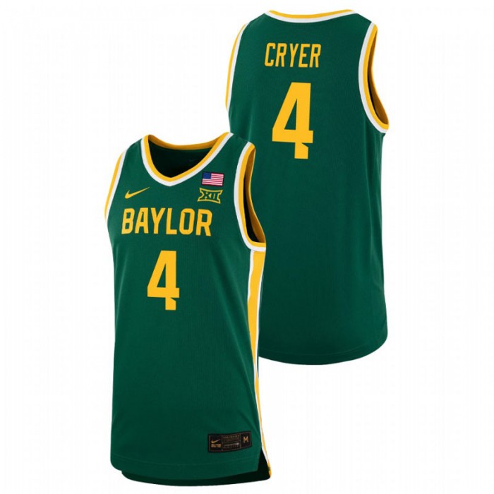 Baylor Bears L.J. Cryer Replica Basketball Jersey Green For Men
