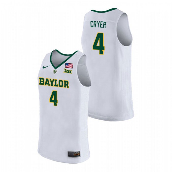 Baylor Bears L.J. Cryer Replica Basketball Jersey White For Men