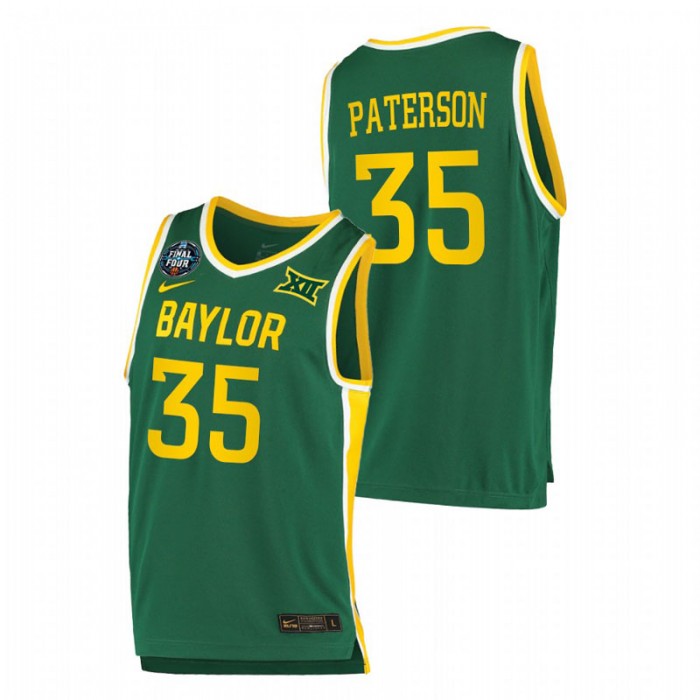 Baylor Bears March Madness Final Four Mark Paterson Basketball Jersey Green For Men