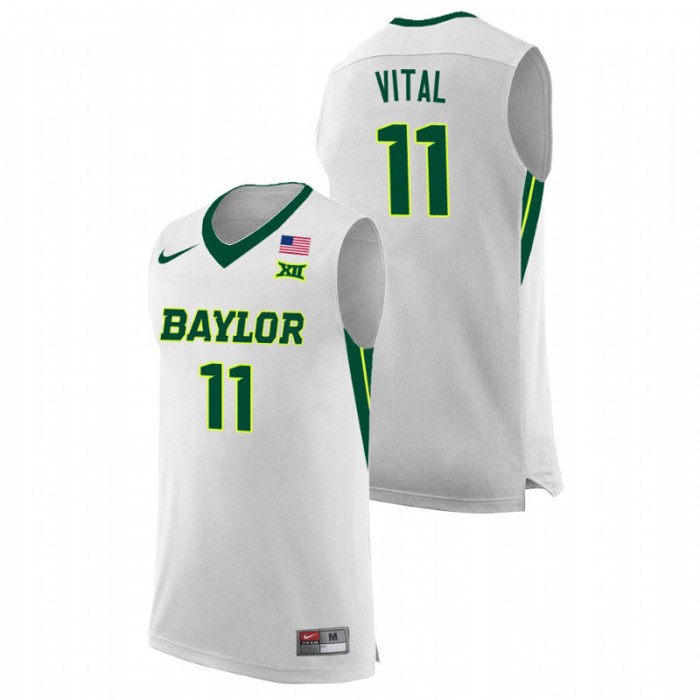 Baylor Bears College Basketball Mark Vital Replica Jersey White For Men