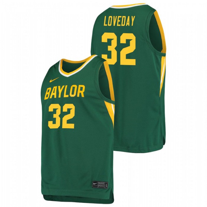 BAYLOR BEARS Basketball Zach Loveday Replica Jersey Green For Men