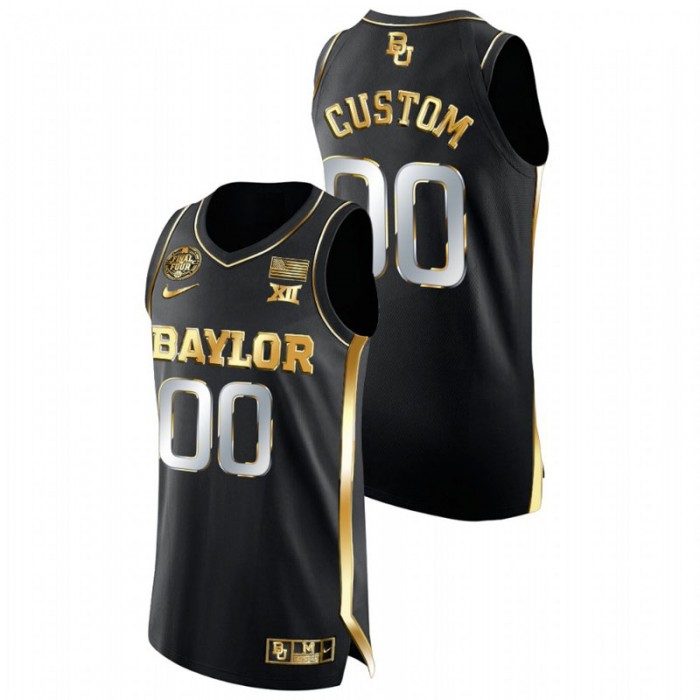 Baylor Bears Custom Jersey Golden Authentic Black 2021 March Madness Final Four Men