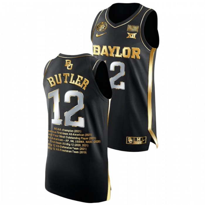 Baylor Bears Jared Butler NCAA MOP 2021 Golden Special Jersey Black Men