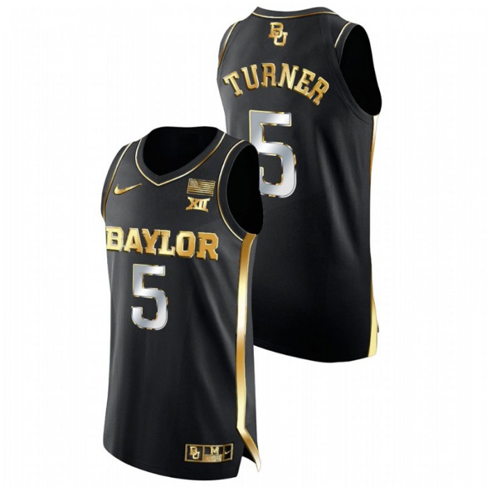 Baylor Bears Golden Edition Jordan Turner College Basketball Jersey Black Men