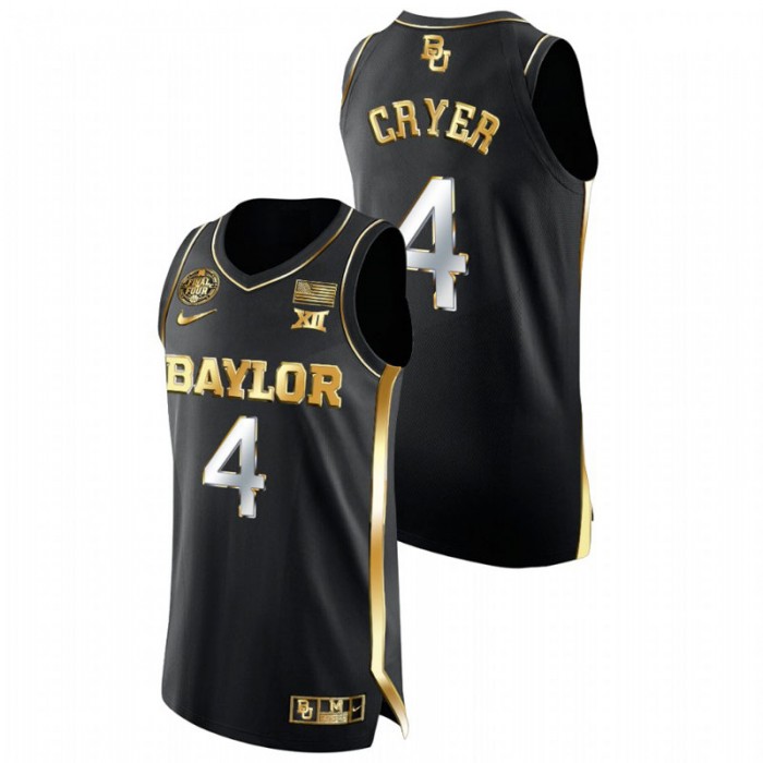 Baylor Bears LJ Cryer Jersey Golden Authentic Black 2021 March Madness Final Four Men