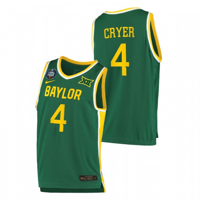 Baylor Bears LJ Cryer Jersey Home Green 2021 March Madness Final Four Men
