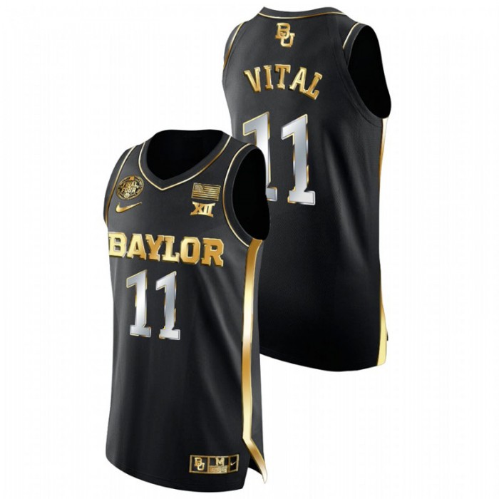 Baylor Bears Mark Vital Jersey Golden Authentic Black 2021 March Madness Final Four Men