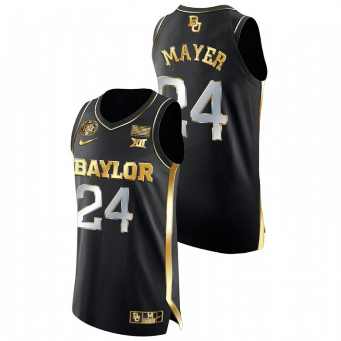 Baylor Bears Matthew Mayer Jersey Golden Authentic Black 2021 March Madness Final Four Men