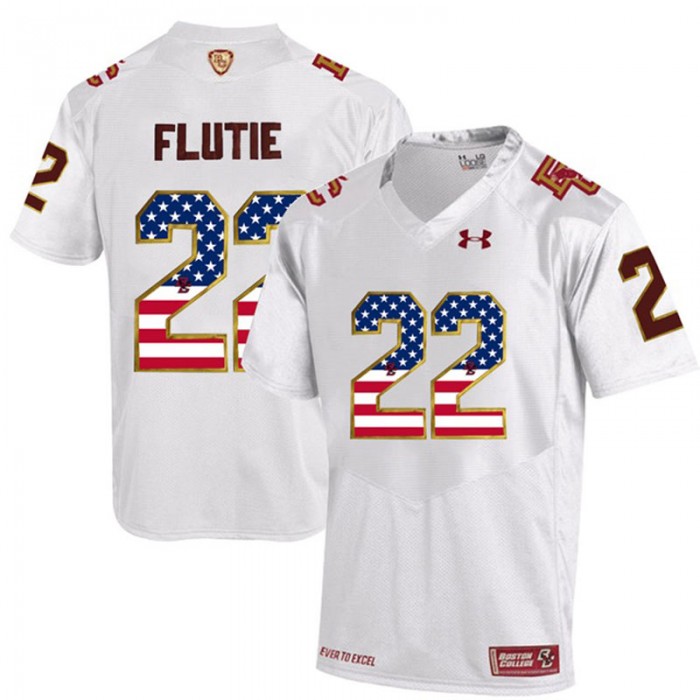 2017 US Flag Fashion Male Boston College Eagles Doug Flutie White College Football Limited Jersey