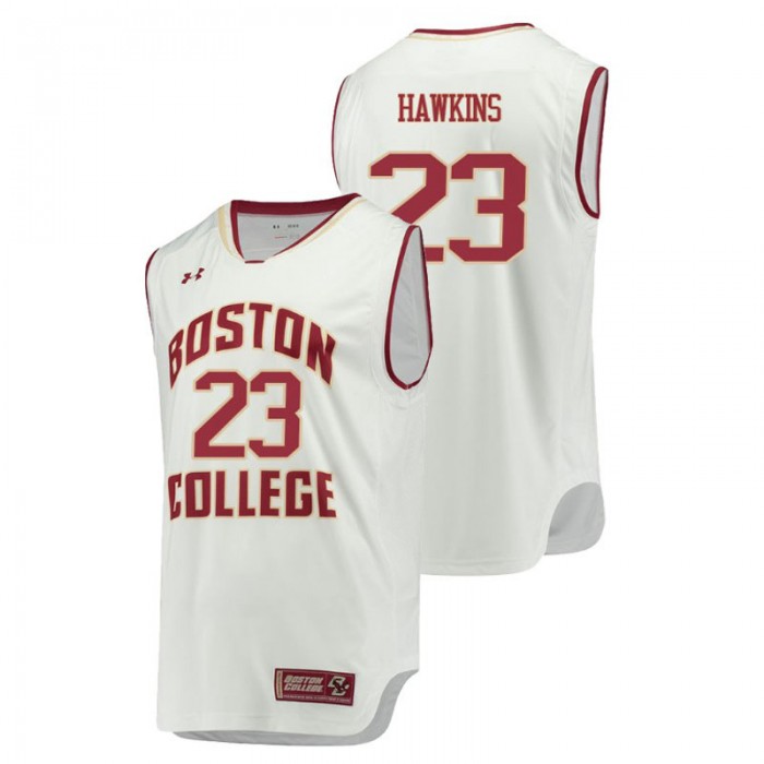 Boston College Eagles College Basketball White Deontae Hawkins Replica Jersey