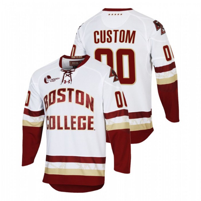 Custom Boston College Eagles College Hockey White Replica Jersey