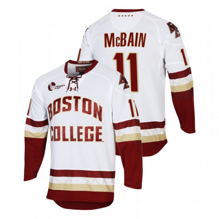 Jack McBain Boston College Eagles College Hockey White Replica Jersey