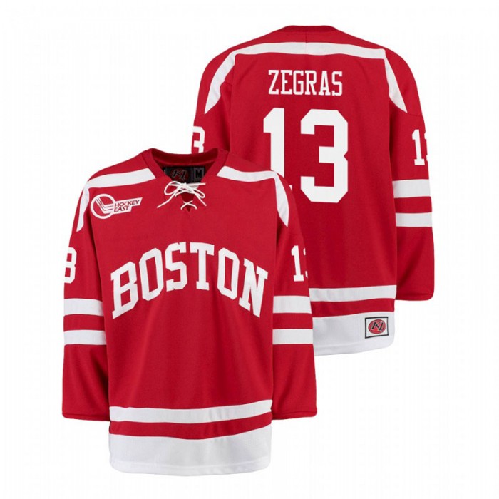 Boston College Eagles College Hockey Trevor Zegras Home Jersey Red Men