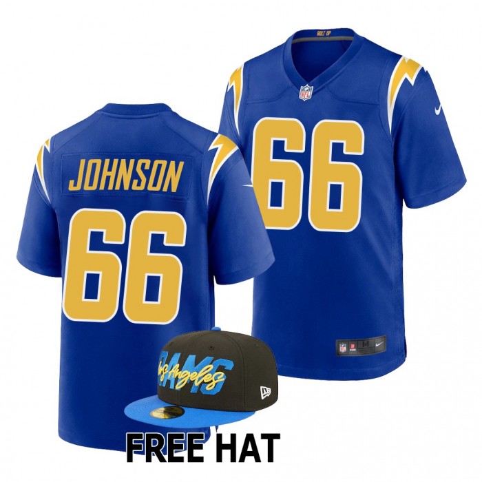 Zion Johnson Los Angeles Chargers 2022 NFL Draft Royal Men 2nd Alternate Jersey Boston College Eagles