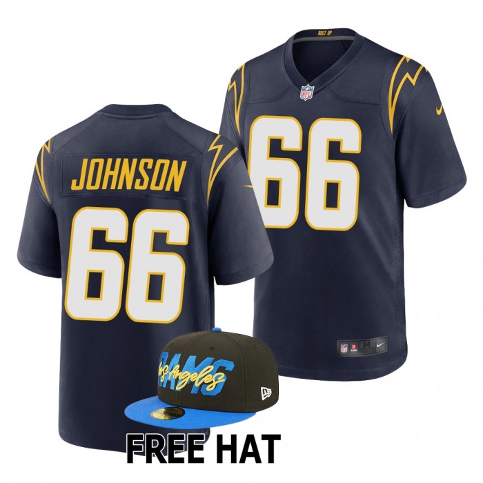 2022 NFL Draft Zion Johnson Jersey Los Angeles Chargers Navy Alternate