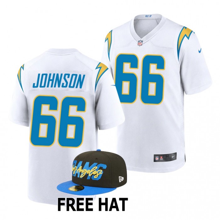 Zion Johnson Los Angeles Chargers 2022 NFL Draft White Men Game Jersey Boston College Eagles