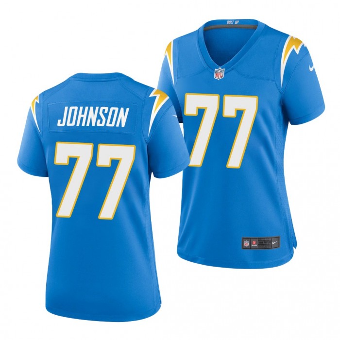 2022 NFL Draft Zion Johnson Jersey Los Angeles Chargers Powder Blue Game