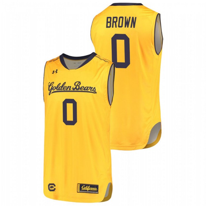 Cal Bears Replica Jaylen Brown College Basketball Jersey Gold For Men