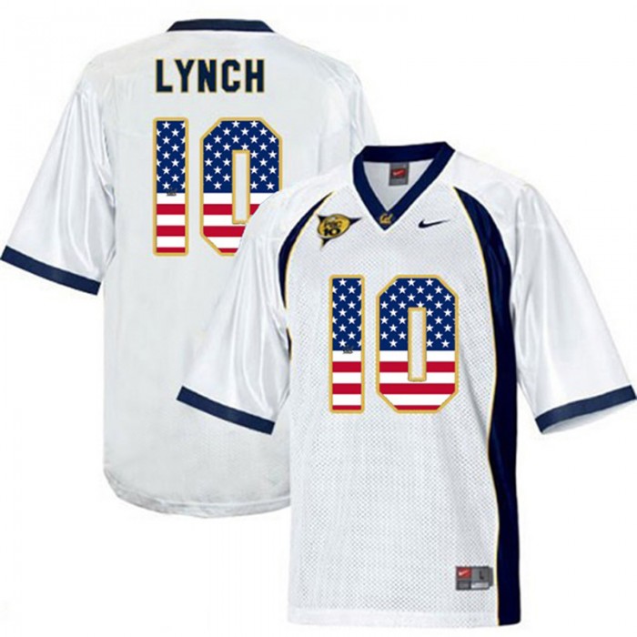 2017 US Flag Fashion Male California Golden Bears Marshawn Lynch White College Football Limited Jersey