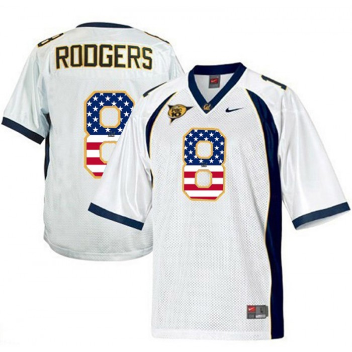 2017 US Flag Fashion Male California Golden Bears Aaron Rodgers White College Football Limited Jersey