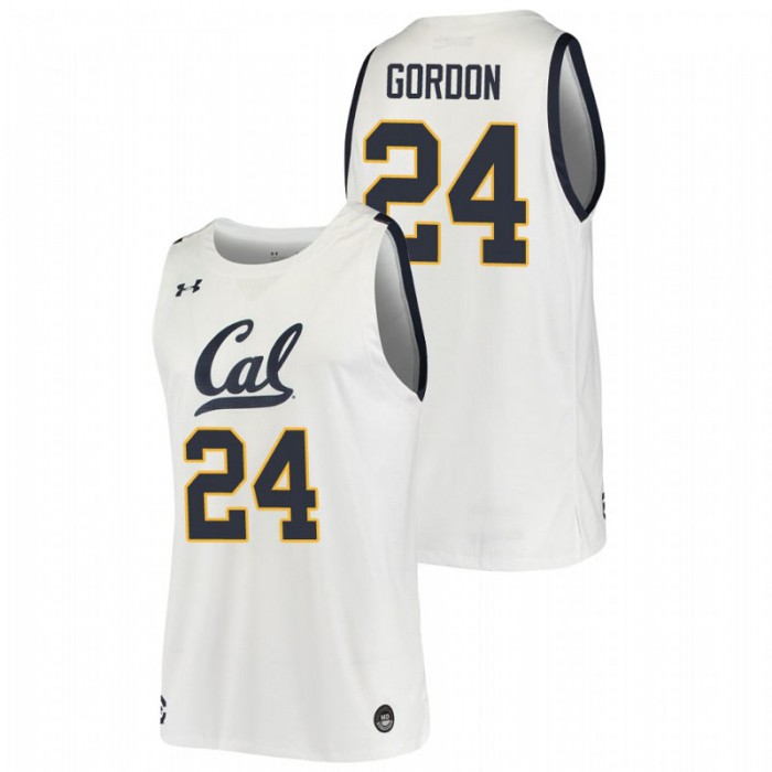 California Golden Bears Jacobi Gordon Jersey College Basketball White Replica For Men