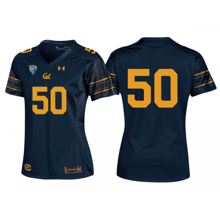#50 Women California Golden Bears Navy PAC-12 College Football New-Look Home Jersey