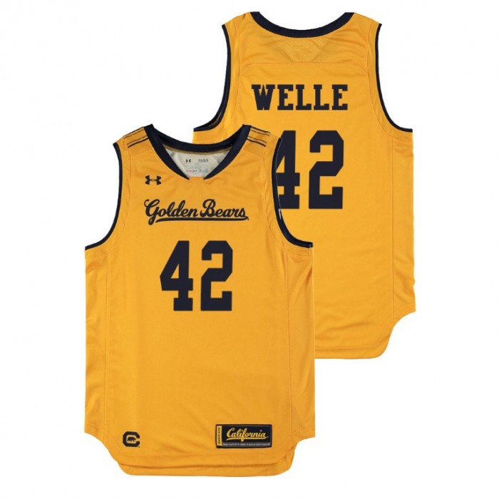 Youth California Golden Bears College Basketball Gold Cole Welle Replica Jersey